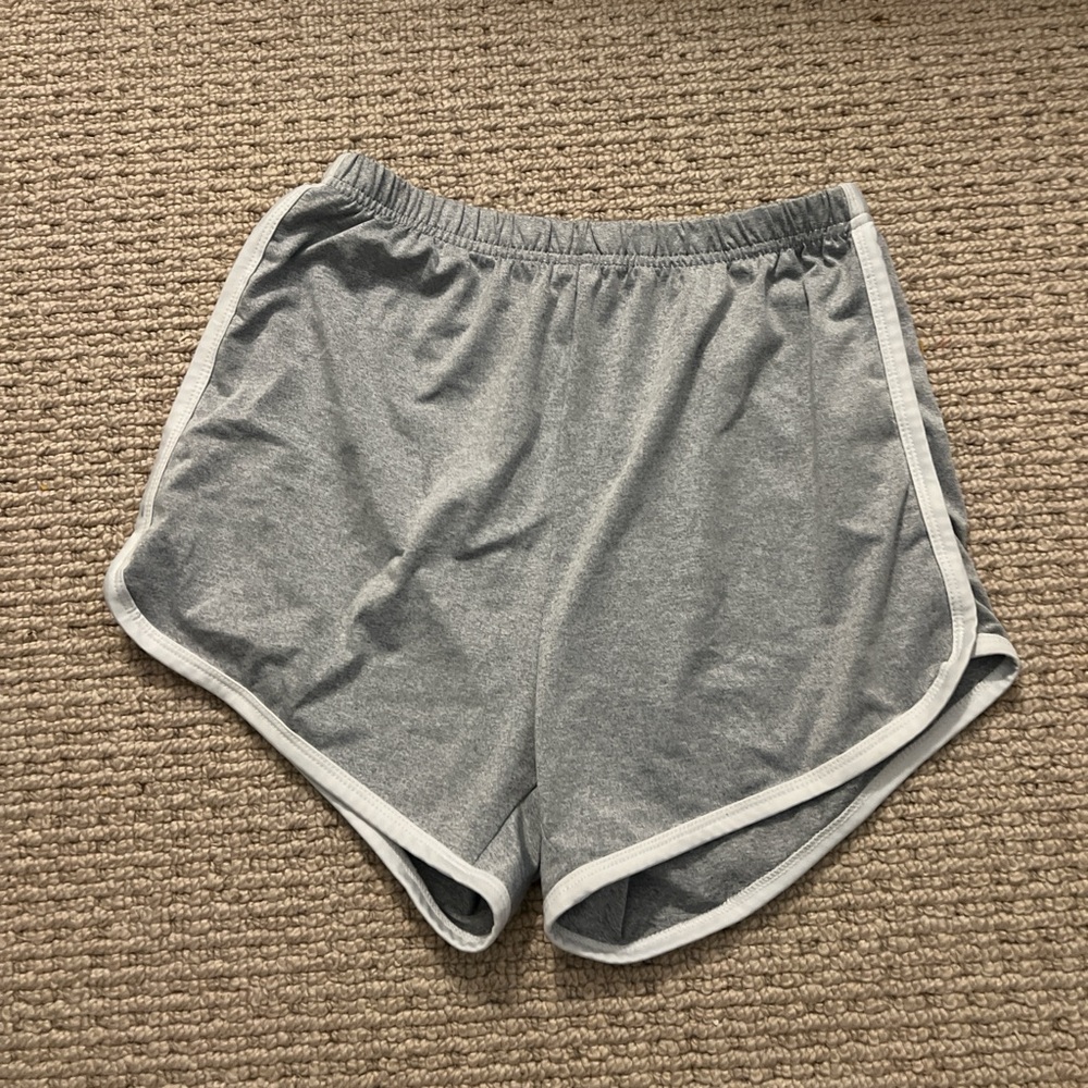 SHEIN Gray Athletic Shorts with Elastic Waistband and Dolphin Hem